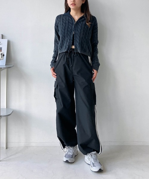 AS KNOW AS plus(アズノゥアズプラス)の「◇ダブルジップ ワンポイント胸刺繍 ストーンウォッシュカーディガン(カーディガン/ボレロ・レディース・レッド/ブラック/ネイビー・FREE)」の15枚目の写真