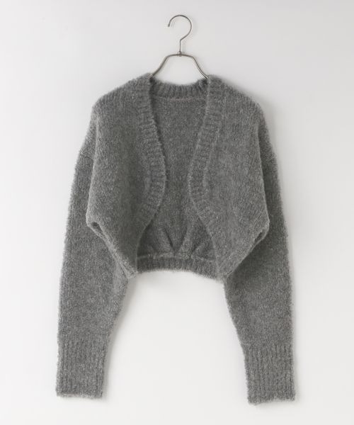 LOWRYS FARM（ローリーズファーム）の「ショートボレロＬＳ　149252（カーディガン/ボレロ・レディース・グレー/ベージュ・FREE）」の2枚目の写真
