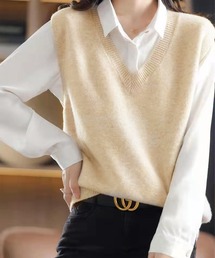 M2SUQARED（エムツースクエア）の「【M2SUQARED/エムツースクエア】Vネックニットベスト（ベスト・メンズ）」