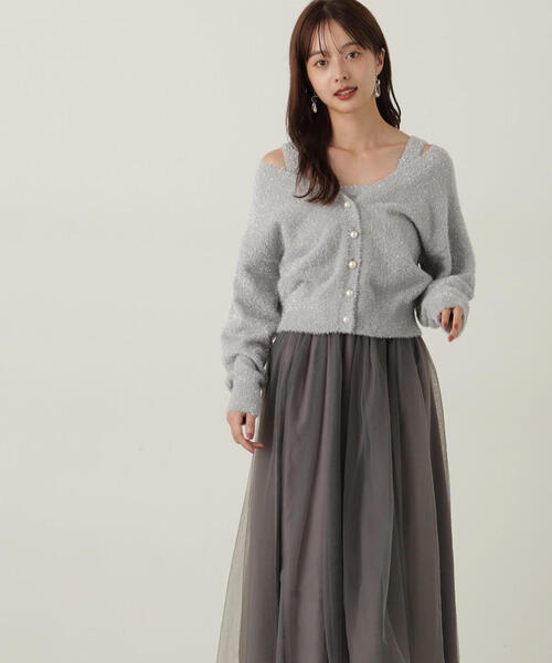 グリッターフェザーアンサンブルニット / 1214270100