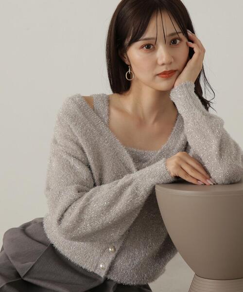 グリッターフェザーアンサンブルニット / 1214270100