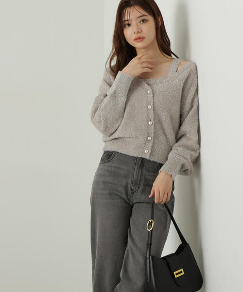 グリッターフェザーアンサンブルニット / 1214270100