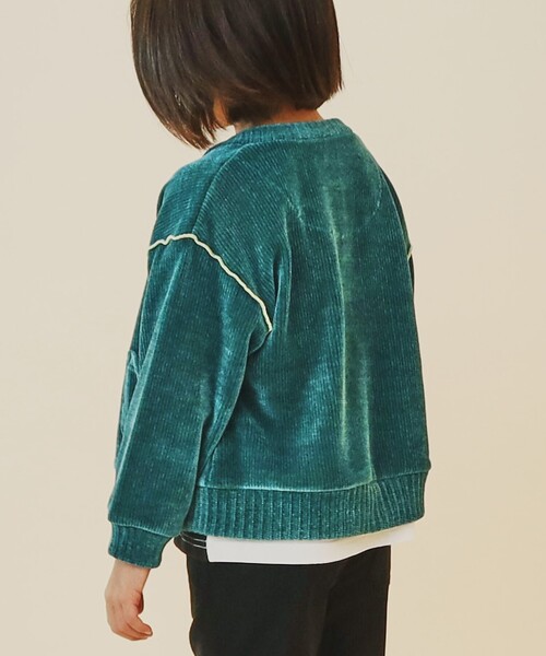 THE SHOP TK （ザ ショップ ティーケー ）の「◆【100－160/親子リンク】カットモールカーディガン/洗濯機OK（カーディガン/ボレロ・キッズ・アイボリー/グリーン/ネイビー・14/13/12/11/10/16/15 ）」の9枚目の写真