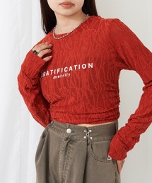 レースプリントシアーロングTシャツ