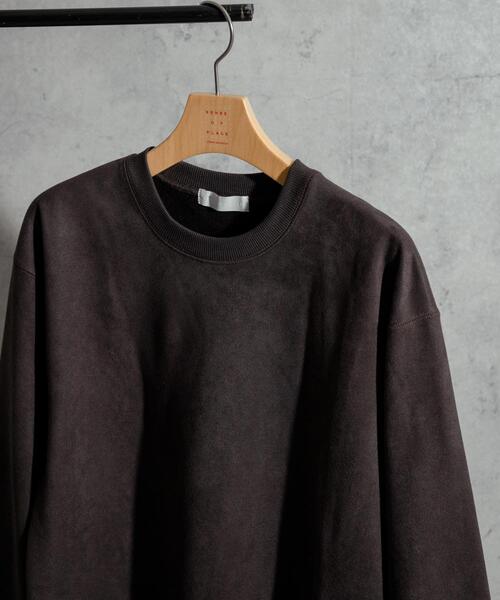 SENSE OF PLACE by URBAN RESEARCH（センスオブプレイスバイアーバンリサーチ）の「フェイクスエードクルーネックスウェット（スウェット・メンズ・ライトベージュ/ブラウン/ダークブラウン/チャコールグレー・MEDIUM/LARGE）」の2枚目の写真