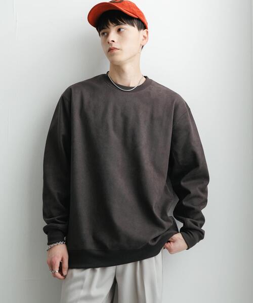 SENSE OF PLACE by URBAN RESEARCH（センスオブプレイスバイアーバンリサーチ）の「フェイクスエードクルーネックスウェット（スウェット・メンズ・ライトベージュ/ブラウン/ダークブラウン/チャコールグレー・MEDIUM/LARGE）」の8枚目の写真