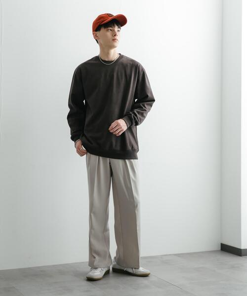 セール】フェイクスエードクルーネックスウェット（スウェット