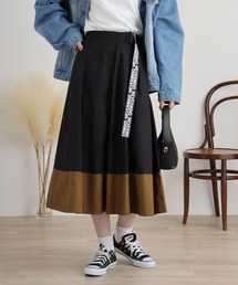 A.N.L（エーエヌエル　レーベル）の「A.N.L ロゴテープ配色スカート（スカート）」