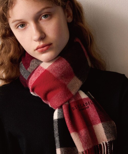 BLUE LABEL CRESTBRIDGE（ブルーレーベルクレストブリッジ）の「クレストブリッジチェックマフラー（マフラー・レディース・ライトグリーン/レッド/ホワイト系その他/ブルー系その他3/ブルー系その他4/ブラック/ピンク系その他3/ライトイエロー・FREE）」の8枚目の写真