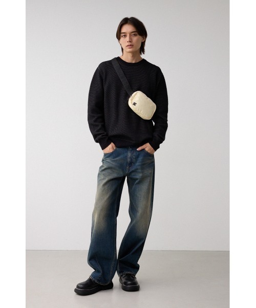 AZUL by moussy(アズールバイマウジー)の「AZプレートミニボディバッグ(ショルダーバッグ・メンズ・ブラック/アイボリー/グレー・FREE)」の8枚目の写真