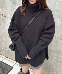 もちもちオフタートルニット