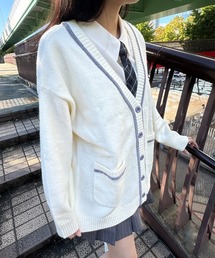 F i.n.t | ラメモールライン腰丈ニットカーディガン(カーディガン/ボレロ)