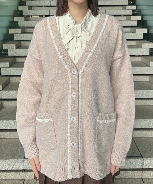 F i.n.t（フィント）の「ラメモールライン腰丈ニットカーディガン/fint（カーディガン/ボレロ・レディース・ブルーグレー/アイボリー/ライトピンク・FREE）」の22枚目の写真