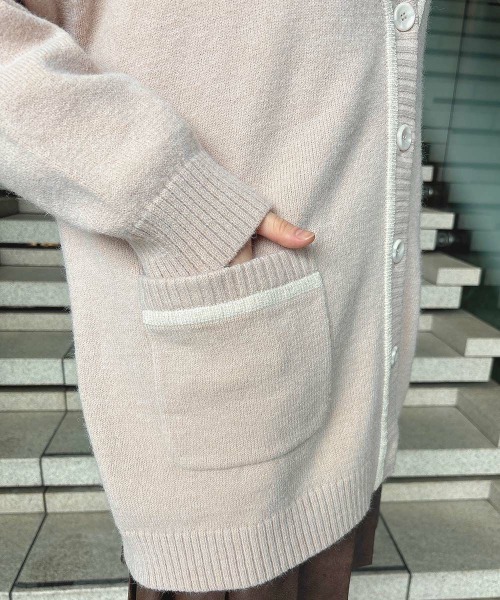 F i.n.t（フィント）の「ラメモールライン腰丈ニットカーディガン/fint（カーディガン/ボレロ・レディース・ブルーグレー/アイボリー/ライトピンク・FREE）」の16枚目の写真