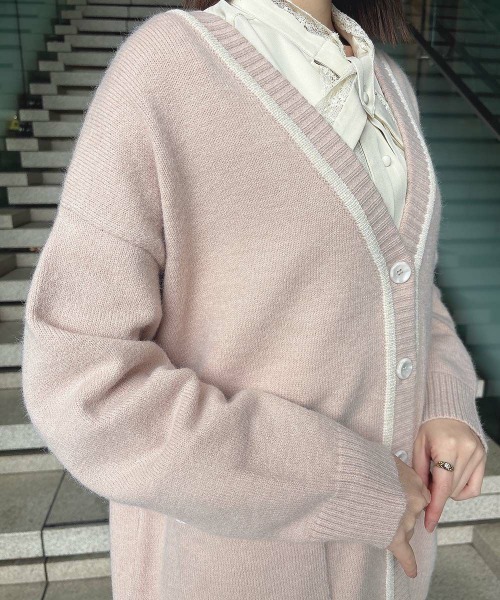 F i.n.t（フィント）の「ラメモールライン腰丈ニットカーディガン/fint（カーディガン/ボレロ・レディース・ブルーグレー/アイボリー/ライトピンク・FREE）」の17枚目の写真