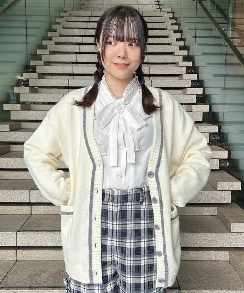 F i.n.t（フィント）の「ラメモールライン腰丈ニットカーディガン/fint（カーディガン/ボレロ・レディース・ブルーグレー/アイボリー/ライトピンク・FREE）」の19枚目の写真