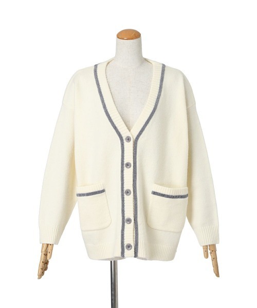 F i.n.t（フィント）の「ラメモールライン腰丈ニットカーディガン/fint（カーディガン/ボレロ・レディース・ブルーグレー/アイボリー/ライトピンク・FREE）」の13枚目の写真