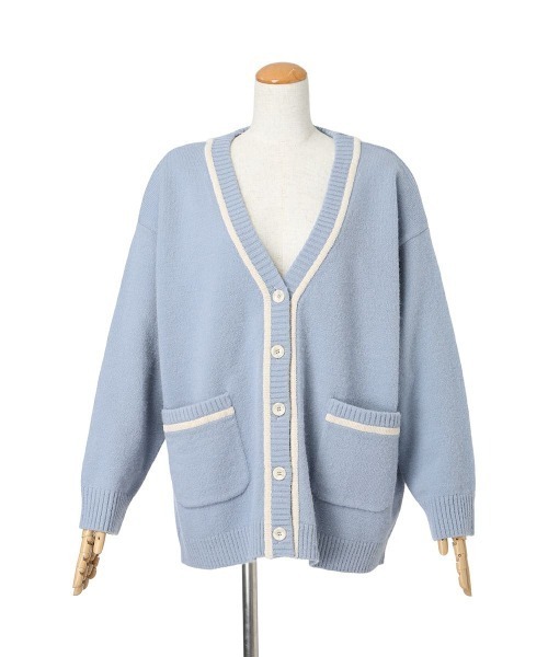 F i.n.t（フィント）の「ラメモールライン腰丈ニットカーディガン/fint（カーディガン/ボレロ・レディース・ブルーグレー/アイボリー/ライトピンク・FREE）」の4枚目の写真