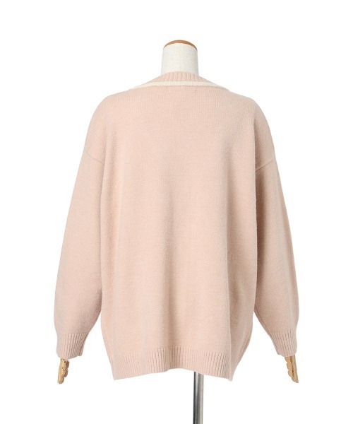 F i.n.t（フィント）の「ラメモールライン腰丈ニットカーディガン/fint（カーディガン/ボレロ・レディース・ブルーグレー/アイボリー/ライトピンク・FREE）」の5枚目の写真