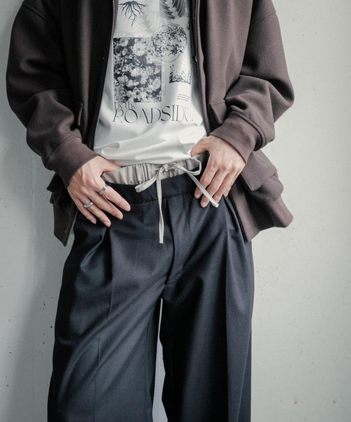 SENSE OF PLACE by URBAN RESEARCH(センスオブプレイスバイアーバンリサーチ)の「ウールライクフェイクレイヤードスラックス(その他パンツ・メンズ・ブラック/グレー・LARGE/MEDIUM)」の3枚目の写真