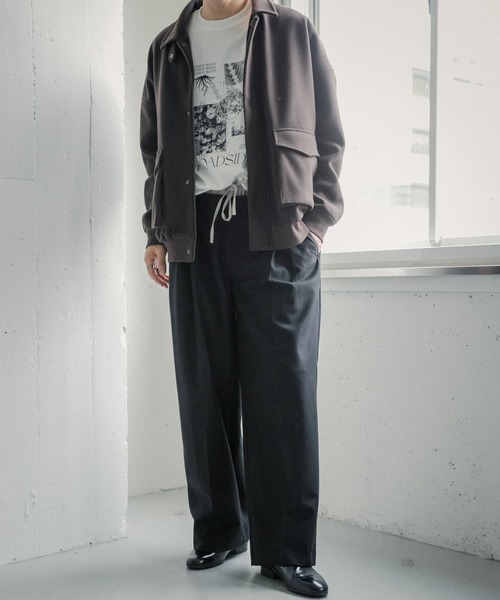SENSE OF PLACE by URBAN RESEARCH(センスオブプレイスバイアーバンリサーチ)の「ウールライクフェイクレイヤードスラックス(その他パンツ・メンズ・ブラック/グレー・LARGE/MEDIUM)」の7枚目の写真