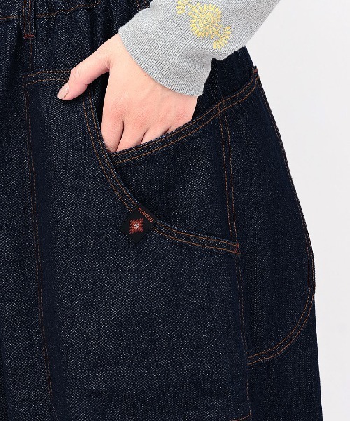 チチカカ（チチカカ）の「デニム切替テーパードパンツ（デニムパンツ・レディース・インディゴブルー/ネイビー/ブルー・FREE）」の18枚目の写真