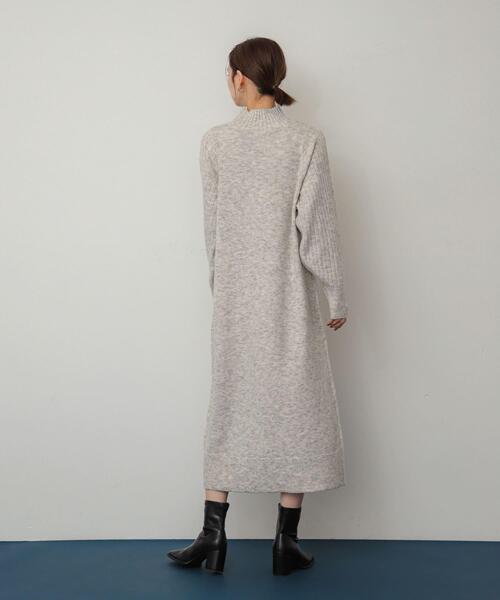 SENSE OF PLACE by URBAN RESEARCH（センスオブプレイスバイアーバンリサーチ）の「ハイネックセンターシームニットワンピース（ワンピース・レディース・モカ/ライトグレー/チャコールグレー・SHORT/ONE）」の8枚目の写真