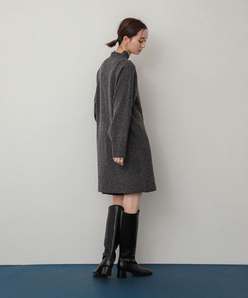 SENSE OF PLACE by URBAN RESEARCH（センスオブプレイスバイアーバンリサーチ）の「ハイネックセンターシームニットワンピース（ワンピース・レディース・モカ/ライトグレー/チャコールグレー・SHORT/ONE）」の18枚目の写真