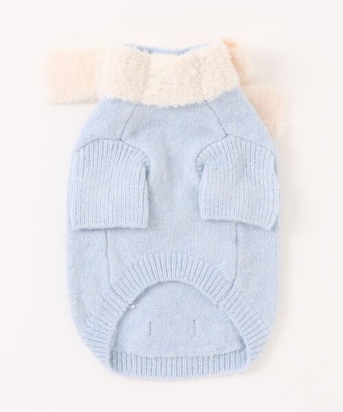 moncheri（モンシェリ）の「リボンマフラー付きニットトップス（ペットウェア・レディース・ブルー/アイボリー・S/M/L/XL）」の10枚目の写真