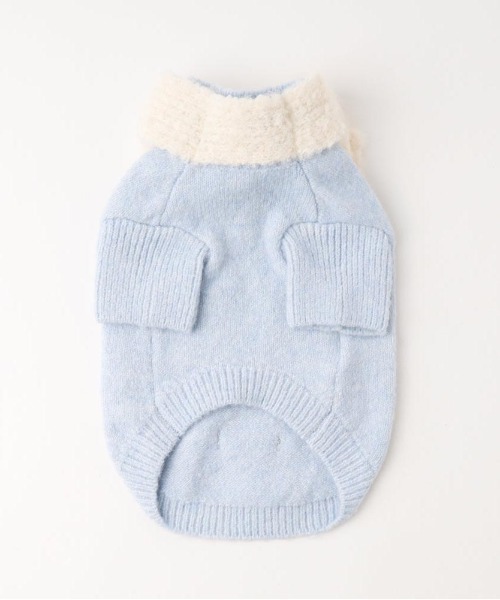 moncheri（モンシェリ）の「リボンマフラー付きニットトップス（ペットウェア・レディース・ブルー/アイボリー・S/M/L/XL）」の9枚目の写真