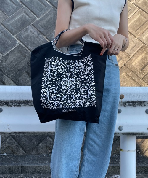 Ball&Chain（ボールアンドチェーン）の「[BALL&CHAIN/ボールアンドチェーン] DAMASUK.HORSE 刺繍デザインナイロントートバッグ（トートバッグ・レディース・チャコールグレー/ブラック・M）」の10枚目の写真