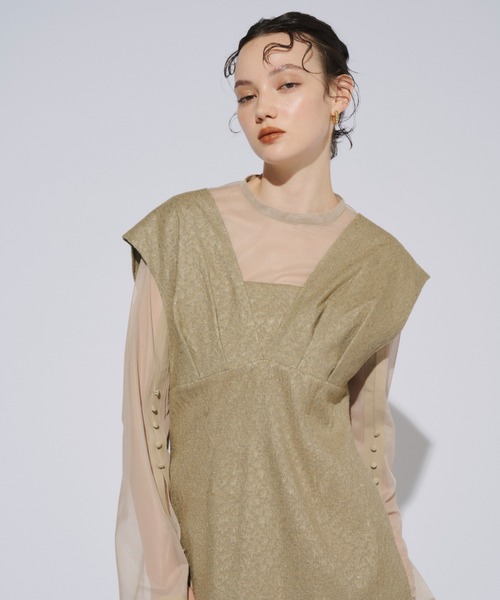 V line jacquard dress Vラインジャガードドレス（ドレス