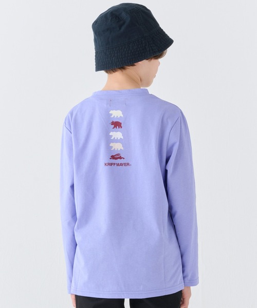 KRIFF MAYER Kid's Collection(クリフメイヤーキッズコレクション)の「【UVカット】おひさまプリントロンT(クマ)(Tシャツ/カットソー・キッズ・グレー/マスタード/グレイッシュベージュ/チャコール/ライトグリーン/サックスブルー・170/160/150/140/130/120)」の6枚目の写真