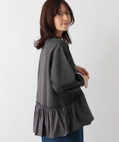 GLOBAL WORK Smile Seed Store(グローバルワーク スマイルシードストア)の「スソフリルドッキングスウェット/208941(Tシャツ/カットソー・レディース・アイボリー/チャコール・MEDIUM/LARGE/X-LARGE)」の10枚目の写真