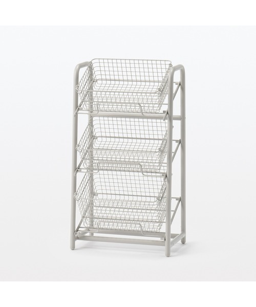 無印良品4段スチールラック スチールパイプ収納ラック 幅45×奥行29×高さ79cm（家具