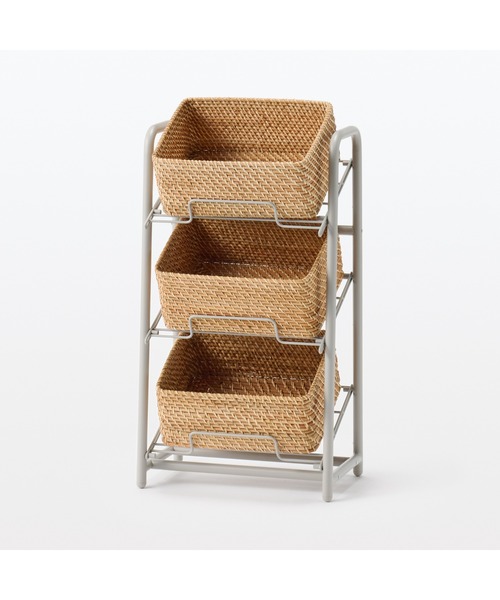 無印良品（ムジルシリョウヒン）の「スチールパイプ収納ラック　幅４５×奥行２９×高さ７９ｃｍ（家具・メンズ・グレー系・FREE）」の11枚目の写真