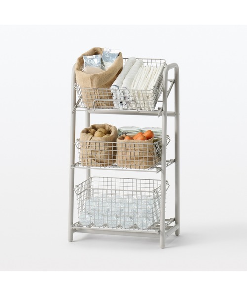 無印良品（ムジルシリョウヒン）の「スチールパイプ収納ラック　幅４５×奥行２９×高さ７９ｃｍ（家具・メンズ・グレー系・FREE）」の13枚目の写真