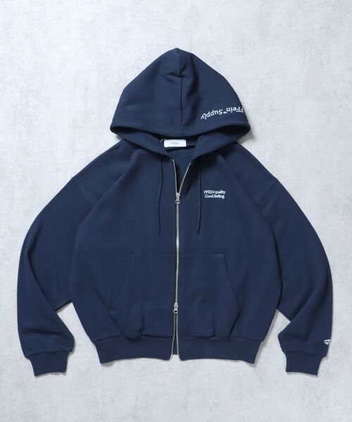 視線を集めて◇Logo ジップアップ フーディー パーカー◇ ILLIGO】129 Logo Patch Hooded Zip-Up ジップアップパーカー