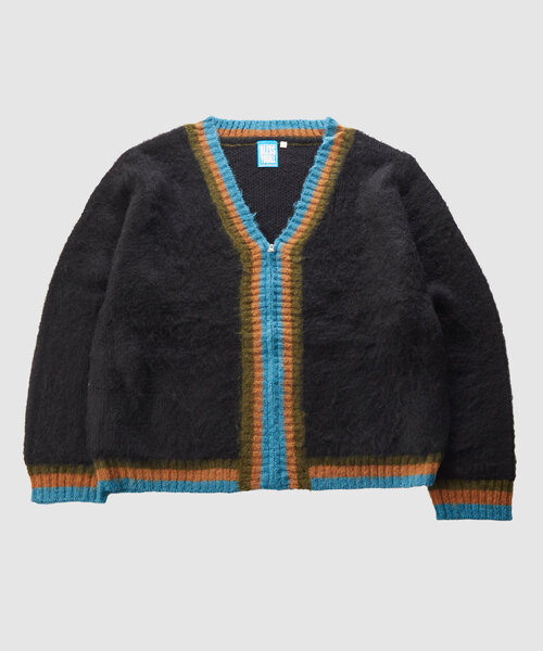 WHO'S WHO gallery(フーズフーギャラリー)の「※2サイズ【UNISEX/ユニセックス】KOOK'ラインモヘアジップカーディガン(カーディガン/ボレロ・レディース・パープル/ブラック・MEDIUM)」の3枚目の写真