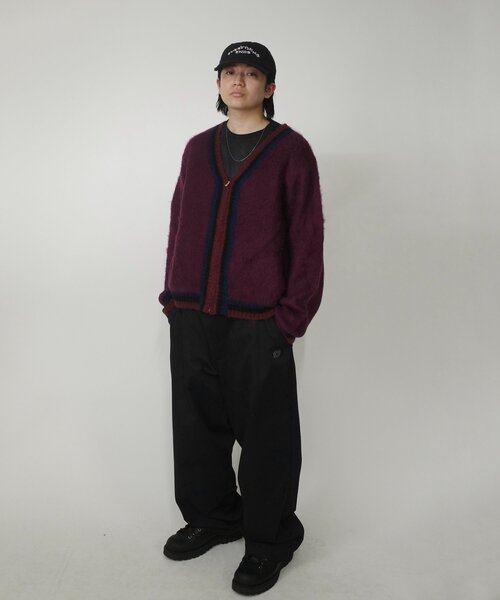 WHO'S WHO gallery(フーズフーギャラリー)の「※2サイズ【UNISEX/ユニセックス】KOOK'ラインモヘアジップカーディガン(カーディガン/ボレロ・レディース・パープル/ブラック・MEDIUM)」の9枚目の写真