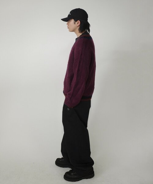 WHO'S WHO gallery(フーズフーギャラリー)の「※2サイズ【UNISEX/ユニセックス】KOOK'ラインモヘアジップカーディガン(カーディガン/ボレロ・レディース・パープル/ブラック・MEDIUM)」の10枚目の写真