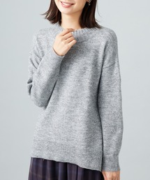 ラメ調バックスリットニットプルオーバー