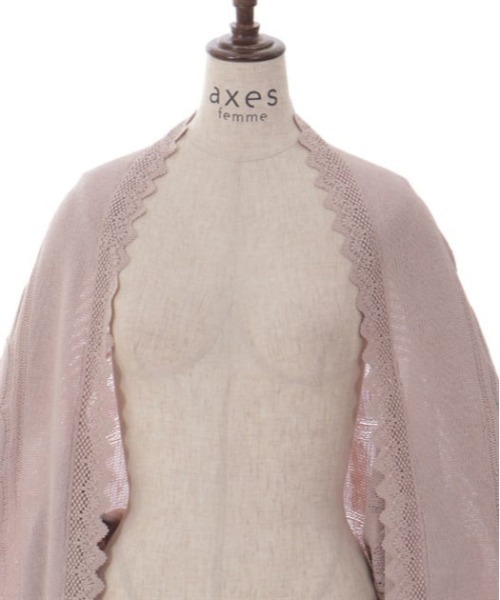 axes femme(アクシーズファム)の「2WAYニットストール(ストール/ショール・レディース・ピンク/キナリ/ブラック・FREE)」の17枚目の写真