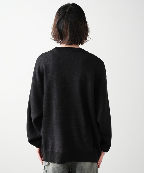 セール】SUGGESTION/サジェッション フラワージャガードクルーニット