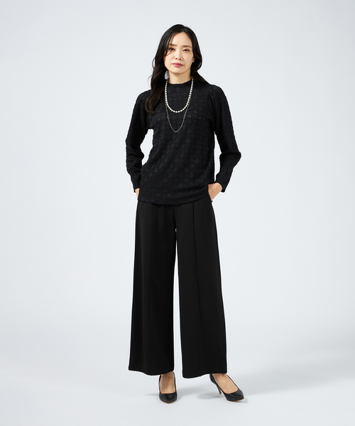 A/C DESIGN BY ALPHA CUBIC(エーシーデザインバイアルファキュービック)の「ハイネックレースプルオーバー(Tシャツ/カットソー・レディース・ブラック/オフホワイト・LL/M/L)」の10枚目の写真