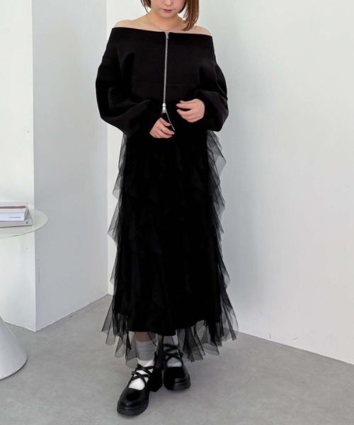 archives（アルシーヴ）の「ダンボールＷｚｉｐオフショルプルオーバー（スウェット・レディース・オフホワイト/グレー/ブラック・MEDIUM）」の16枚目の写真