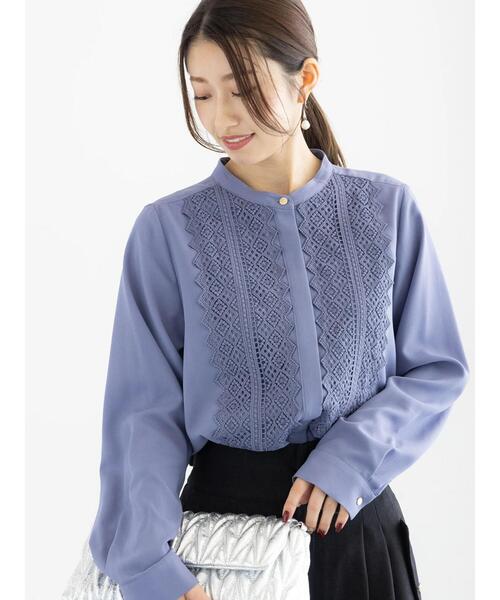 Te chichi(テチチ)の「パターンレースヨーク切替ブラウス(シャツ/ブラウス・レディース・ネイビー/イエロー/グレー/オフホワイト・F)」の3枚目の写真