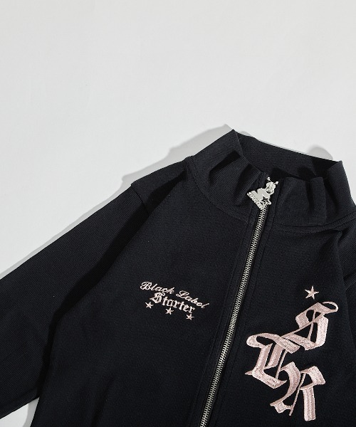 STARTER BLACK LABEL(スターターブラックレーベル)の「≪2サイズ展開/レディース≫STARTER BLACK LABEL テレコフルジップ ショート丈 スタンドネック ショートセーター(パーカー・レディース・ブラック/カーキ・MEDIUM/LARGE)」の14枚目の写真