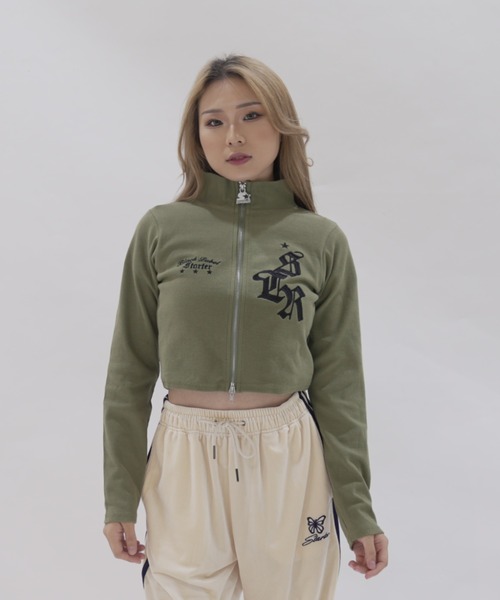 STARTER BLACK LABEL(スターターブラックレーベル)の「≪2サイズ展開/レディース≫STARTER BLACK LABEL テレコフルジップ ショート丈 スタンドネック ショートセーター(パーカー・レディース・ブラック/カーキ・MEDIUM/LARGE)」の22枚目の写真