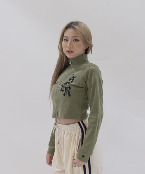 STARTER BLACK LABEL(スターターブラックレーベル)の「≪2サイズ展開/レディース≫STARTER BLACK LABEL テレコフルジップ ショート丈 スタンドネック ショートセーター(パーカー・レディース・ブラック/カーキ・MEDIUM/LARGE)」の20枚目の写真